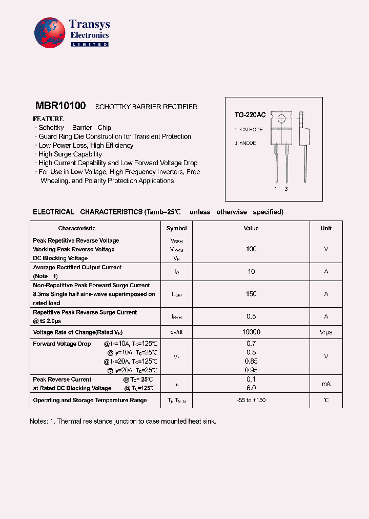 MBR10100_4100948.PDF Datasheet