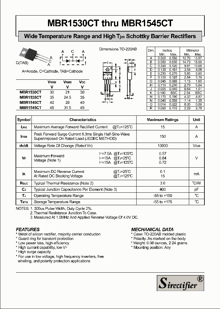 MBR1545CT_4161368.PDF Datasheet