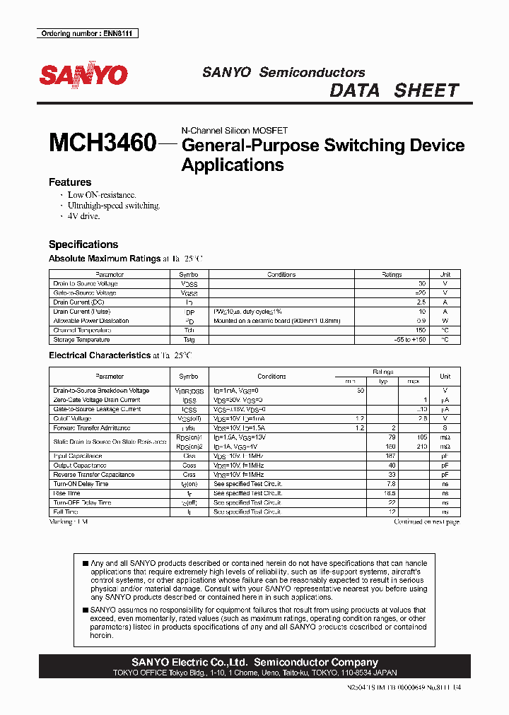 MCH3460_4155582.PDF Datasheet