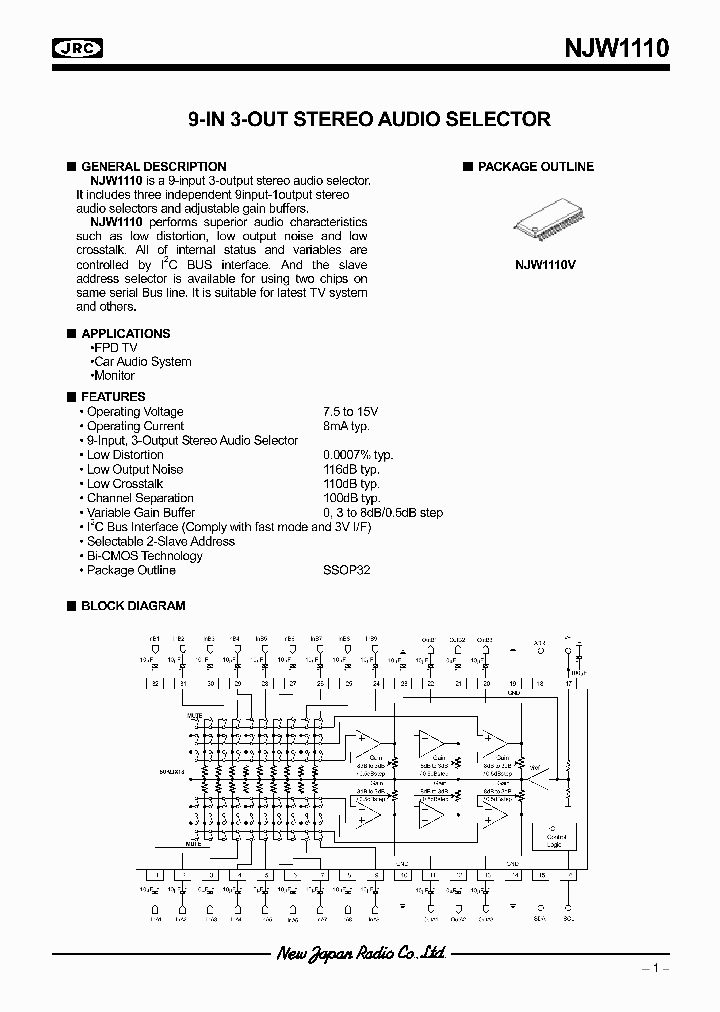 NJW1110_4131460.PDF Datasheet