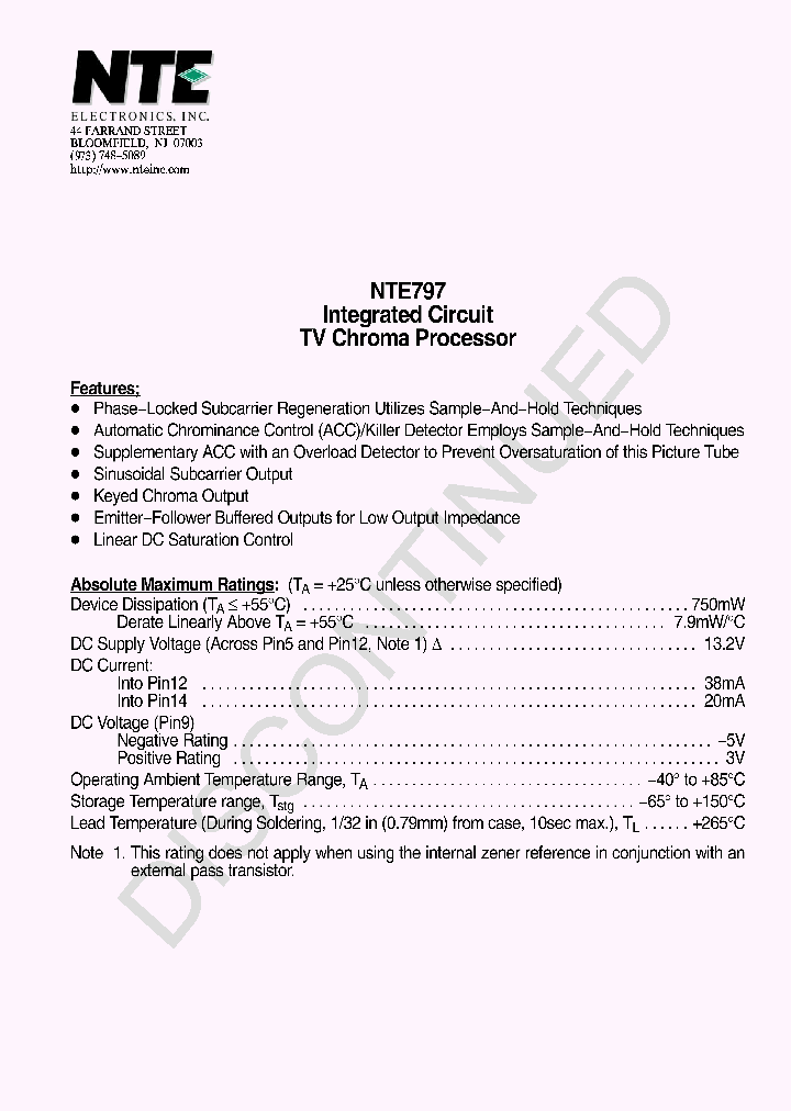 NTE797_4137245.PDF Datasheet