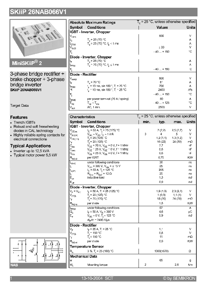 SKIIP26NAB066V1_4131637.PDF Datasheet