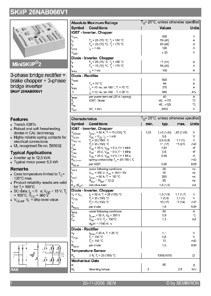 SKIIP26NAB066V106_4131638.PDF Datasheet