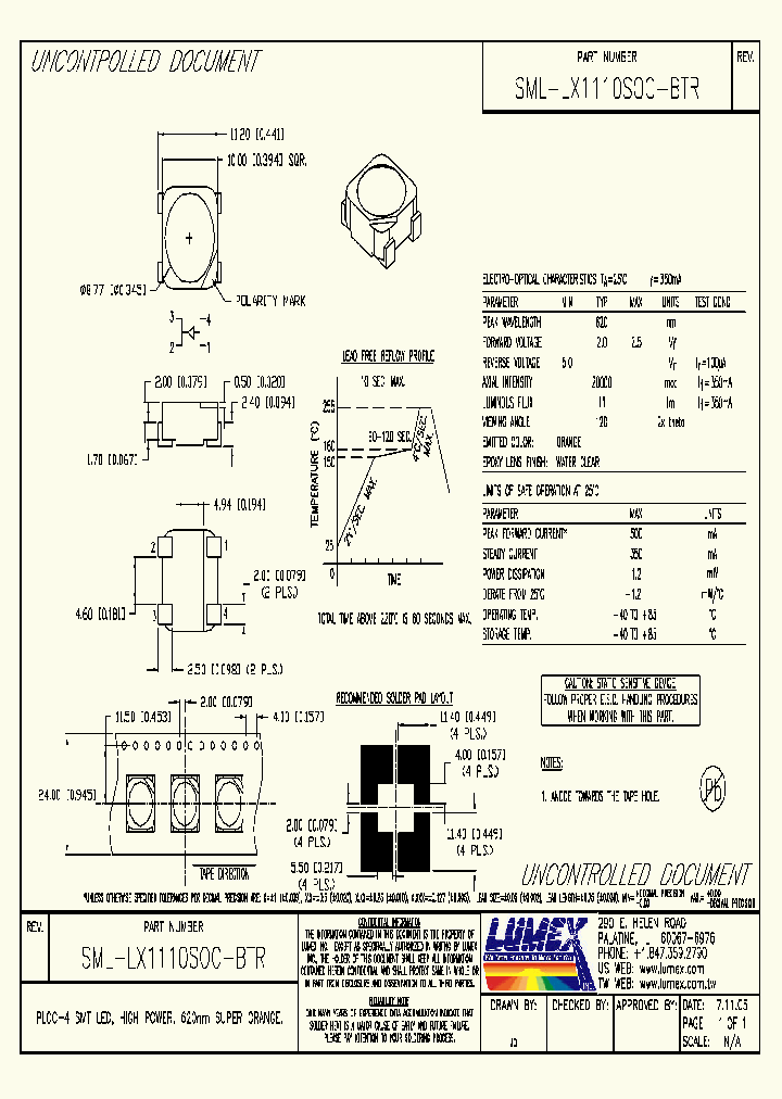 SML-LX1110SOC-BTR_4130060.PDF Datasheet