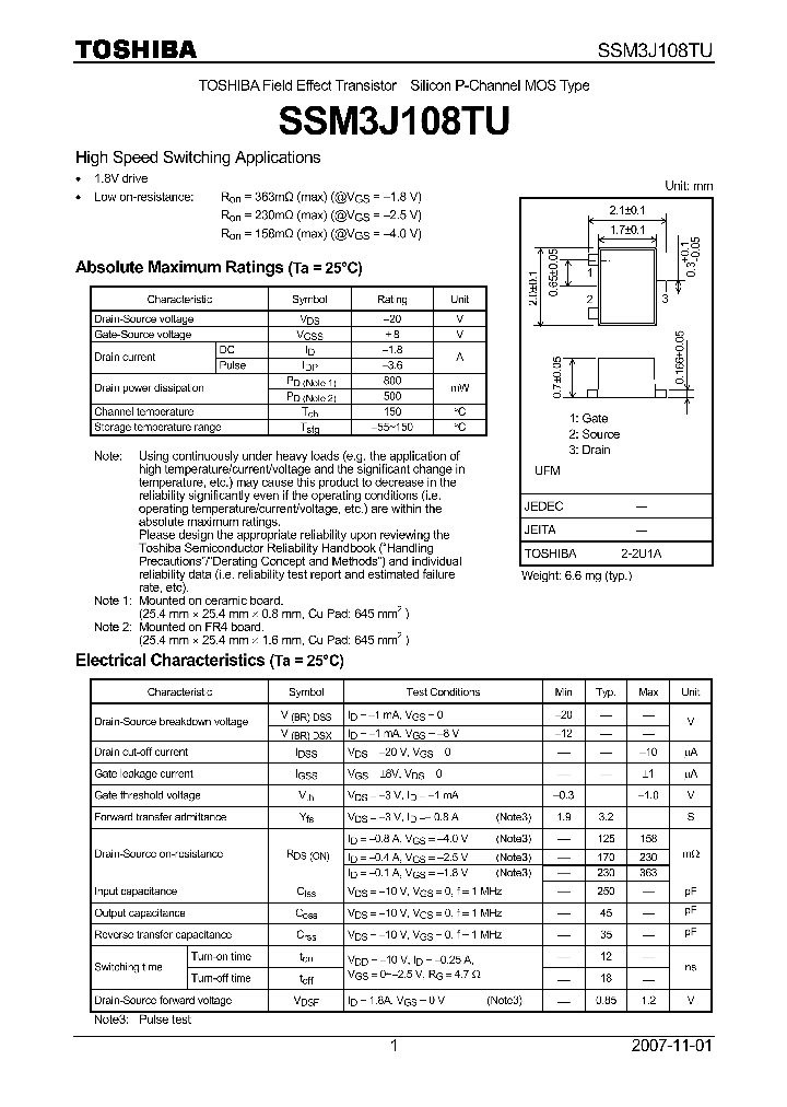 SSM3J108TU_4125477.PDF Datasheet