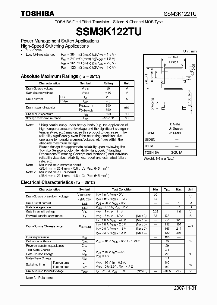 SSM3K122TU_4124548.PDF Datasheet