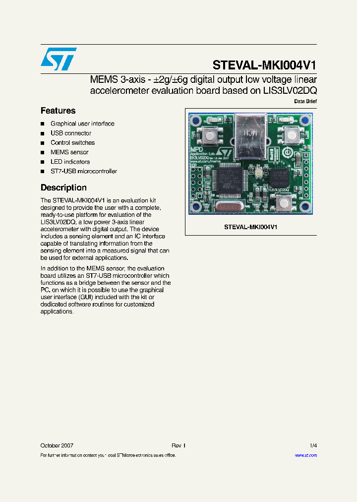 STEVAL-MKI004V1_4160195.PDF Datasheet