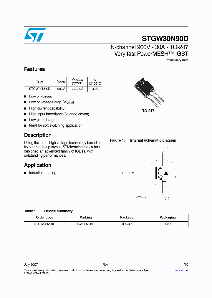 STGW30N90D_4138175.PDF Datasheet