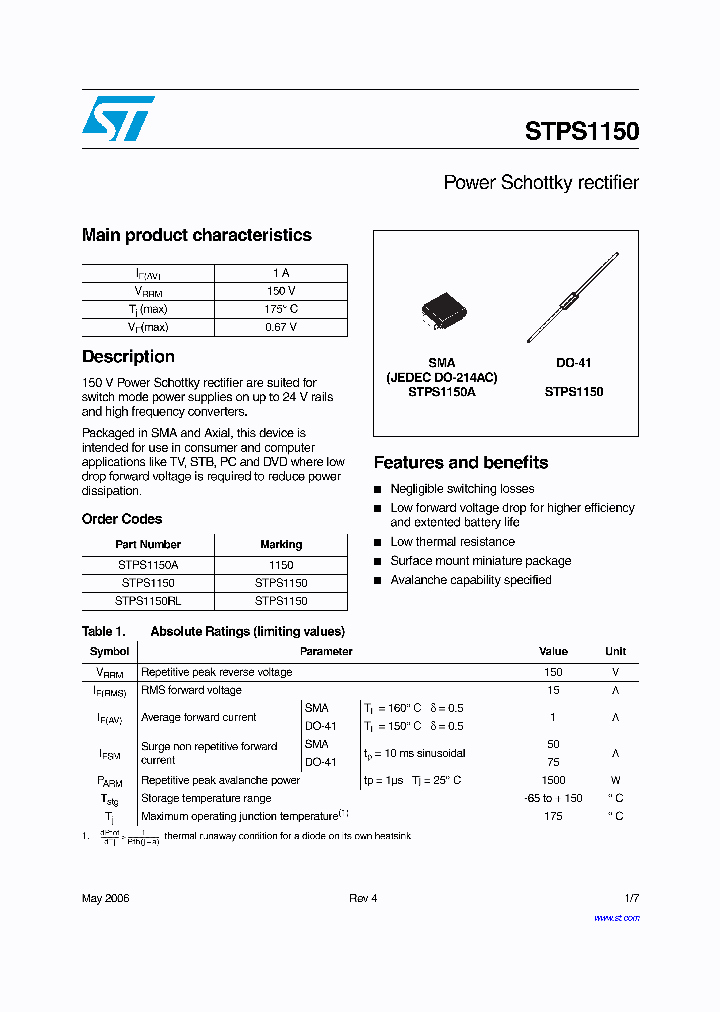 STPS115006_4138492.PDF Datasheet