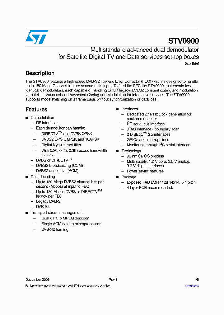 STV0900_4100610.PDF Datasheet