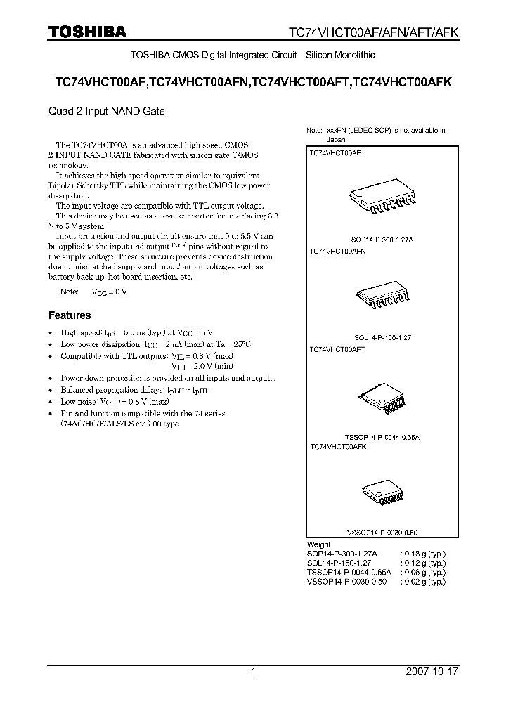 TC74VHCT00AF07_4132621.PDF Datasheet