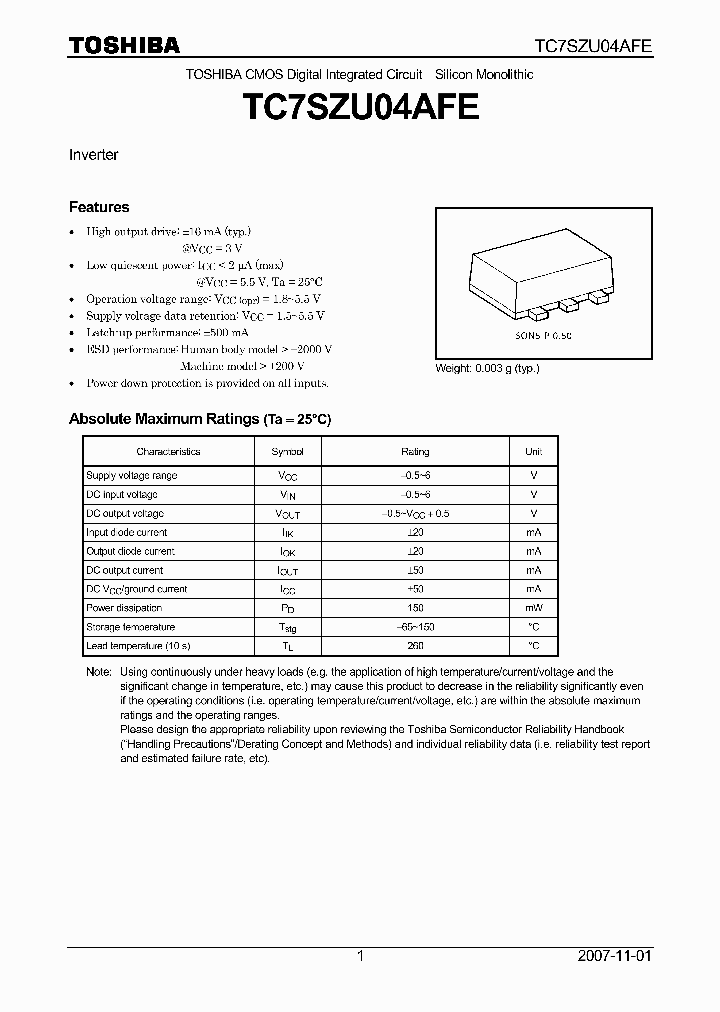 TC7SZU04AFE07_4125023.PDF Datasheet