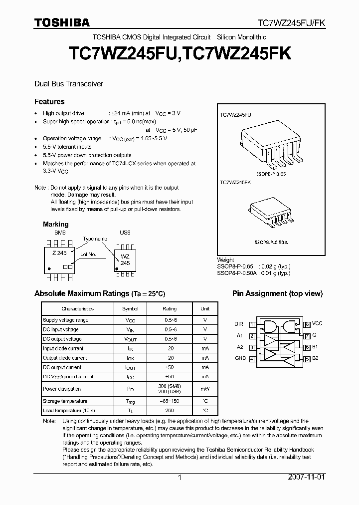 TC7WZ245FK_4124945.PDF Datasheet