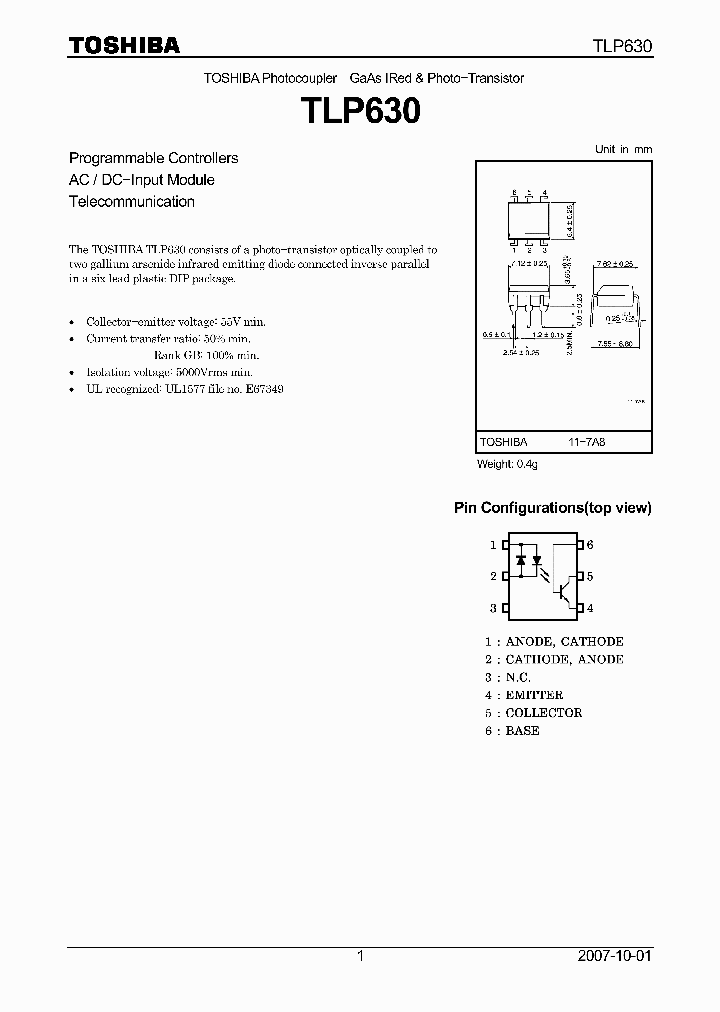 TLP630_4112230.PDF Datasheet