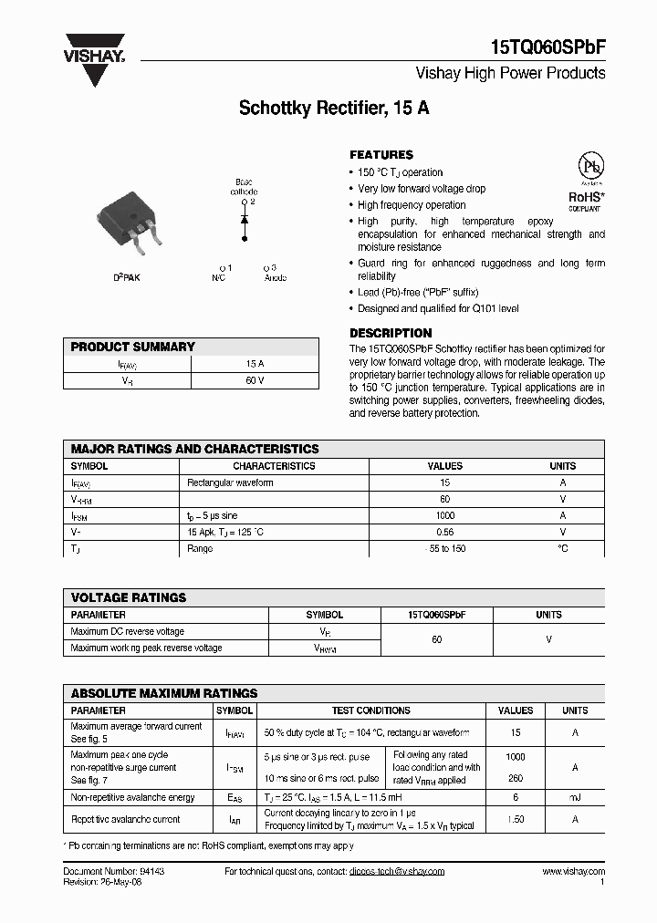 15TQ060STRLPBF_4492205.PDF Datasheet