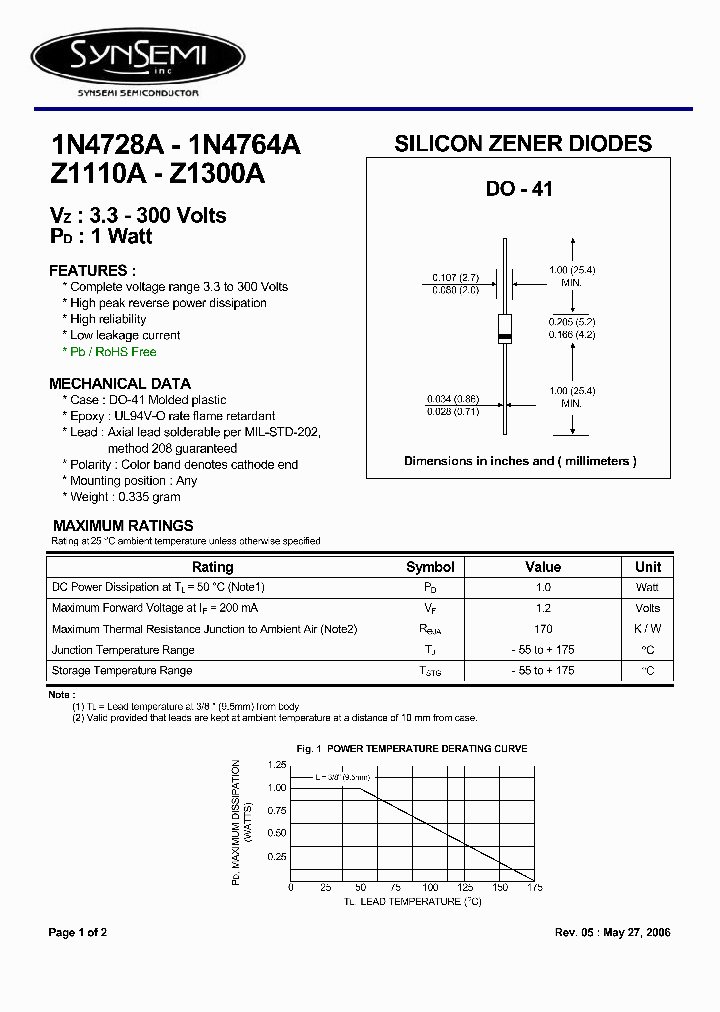 1N4764A_4459125.PDF Datasheet