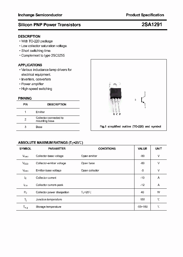 2SA1291_4507292.PDF Datasheet