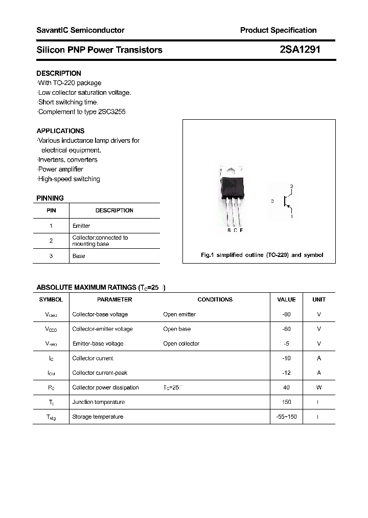 2SA1291_4507293.PDF Datasheet