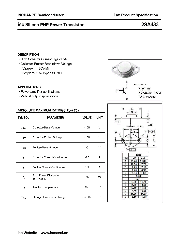 2SA483_4399149.PDF Datasheet