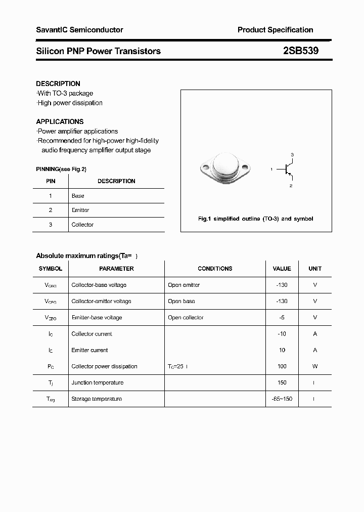 2SB539_4400328.PDF Datasheet