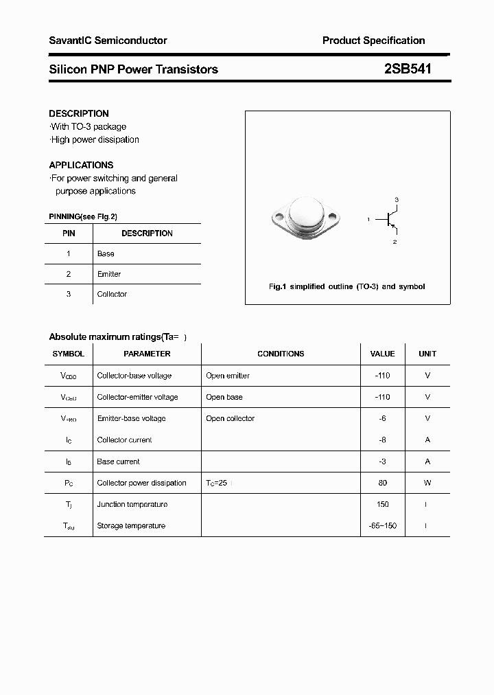 2SB541_4691276.PDF Datasheet