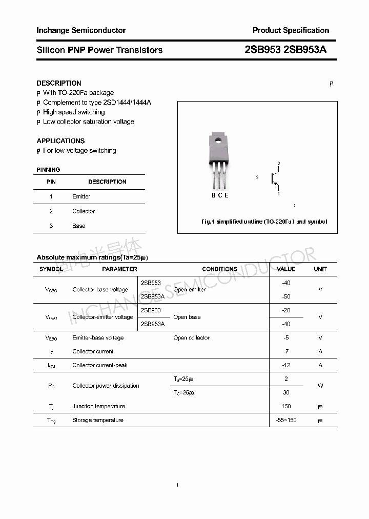 2SB953_4406325.PDF Datasheet