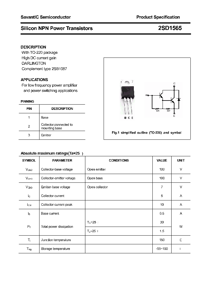 2SD1565_4375562.PDF Datasheet