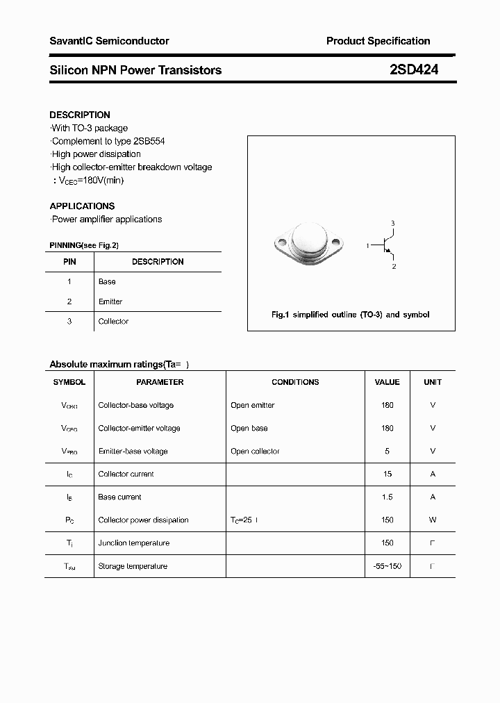 2SD424_4405613.PDF Datasheet