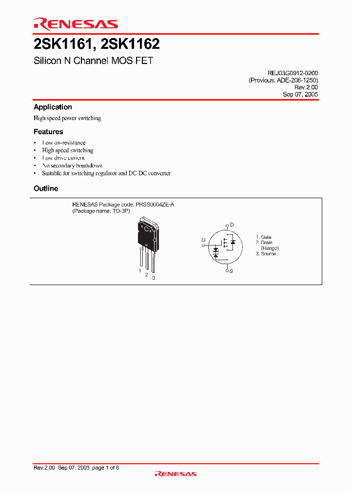 2SK1161-E_4294727.PDF Datasheet