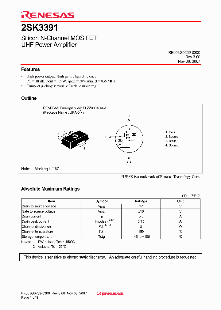 2SK3391JXTL-E_4286600.PDF Datasheet