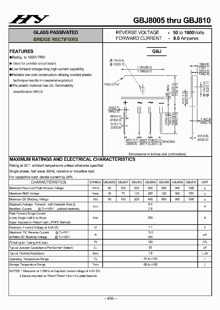 GBJ8005-GBJ810_4505009.PDF Datasheet