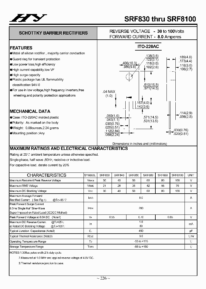 SRF830-SRF8100_4504892.PDF Datasheet