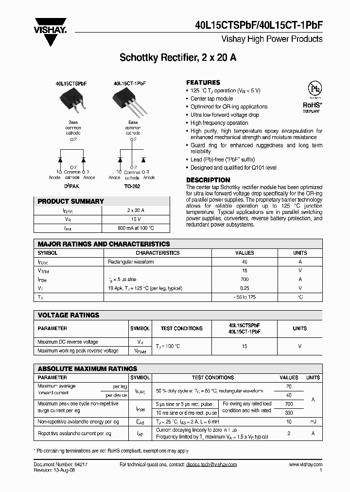 40L15CTSTRRPBF_4458007.PDF Datasheet