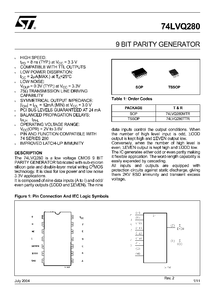 74LVQ280_4395405.PDF Datasheet