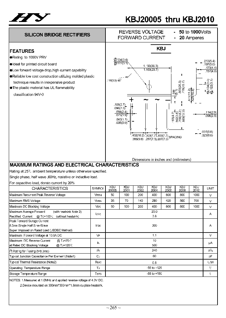 KBJ20005-KBJ2010_4504978.PDF Datasheet