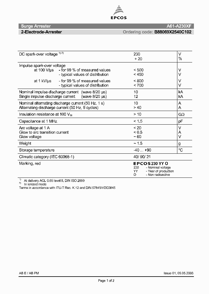 A61-A230XF1_4895544.PDF Datasheet