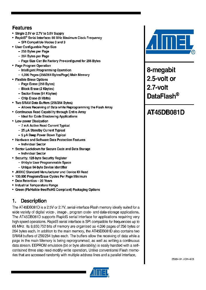 AT45DB081D-SSU-SL955_4518007.PDF Datasheet