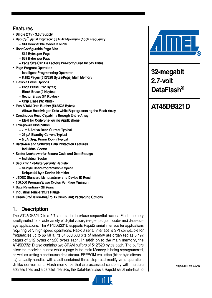 AT45DB321D-SU-SL954_4283489.PDF Datasheet