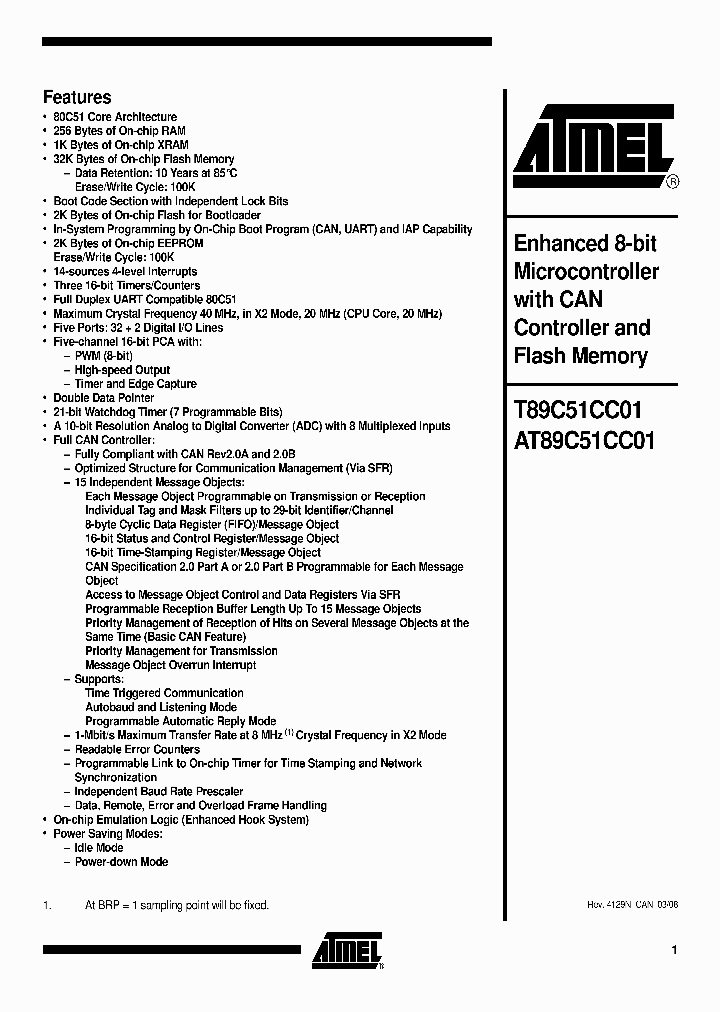 AT89C51CC01CA-RLTUM_4338697.PDF Datasheet