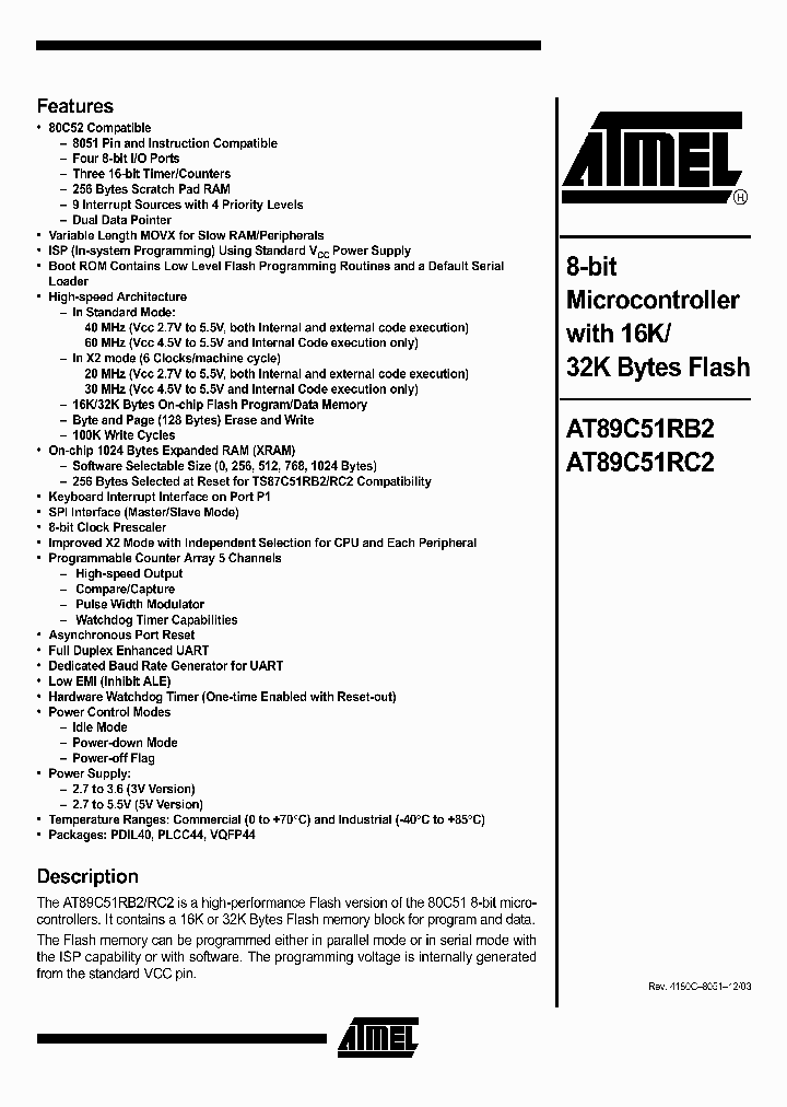 AT89C51RC20312_4627168.PDF Datasheet