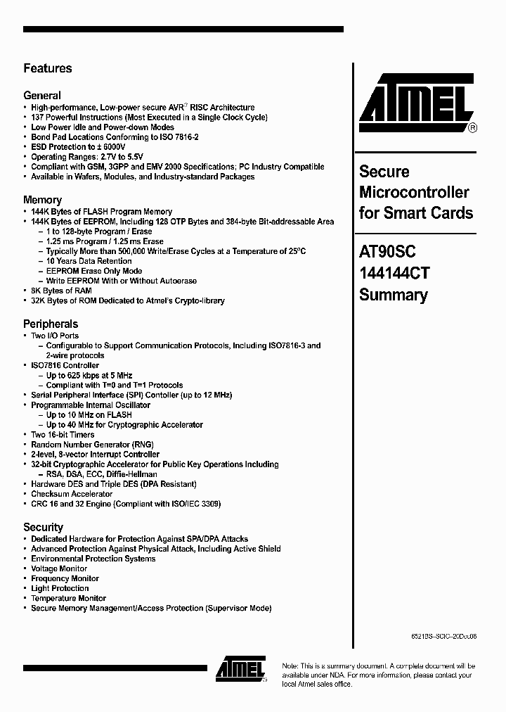 AT90SC144144CT_4281444.PDF Datasheet