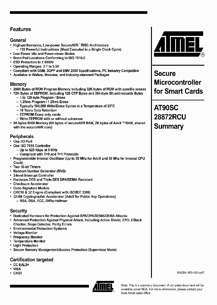 AT90SC28872RCU_4361919.PDF Datasheet