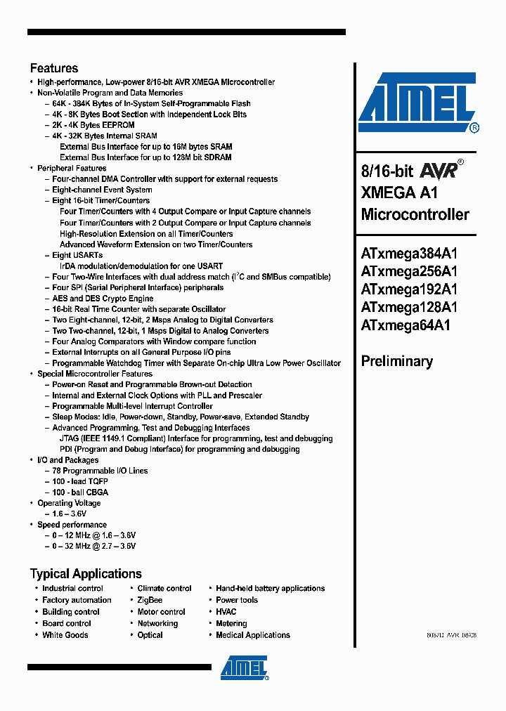 ATXMEGA384A1_4216601.PDF Datasheet