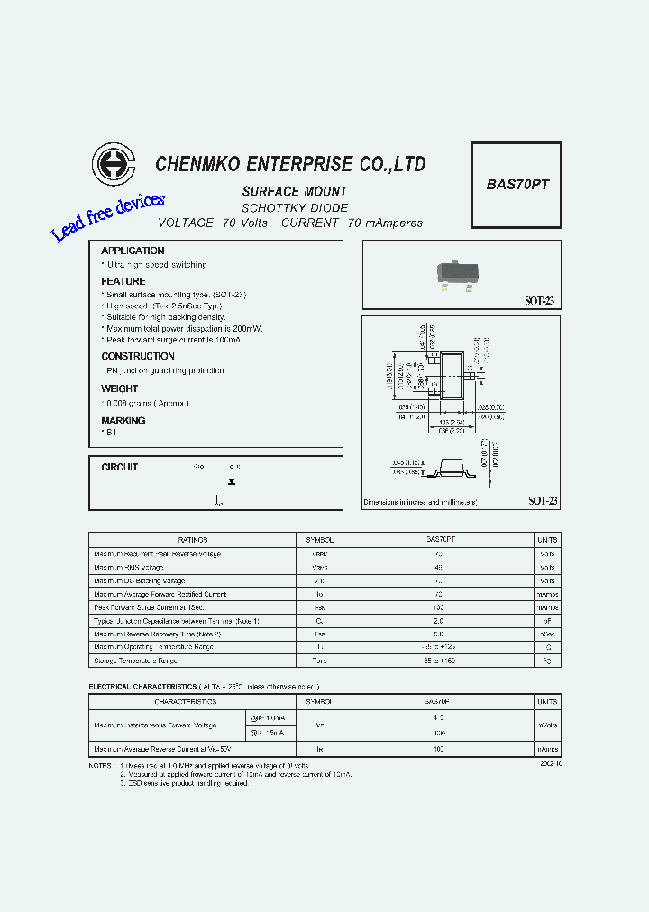 BAS70PT_4883681.PDF Datasheet