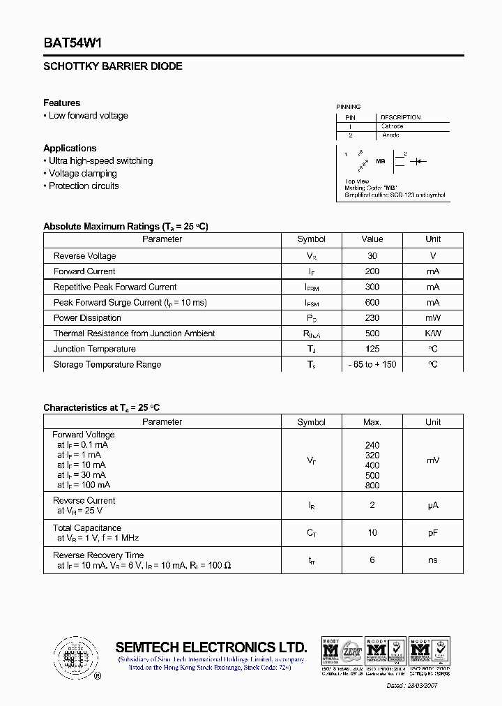 BAT54W1_4517376.PDF Datasheet