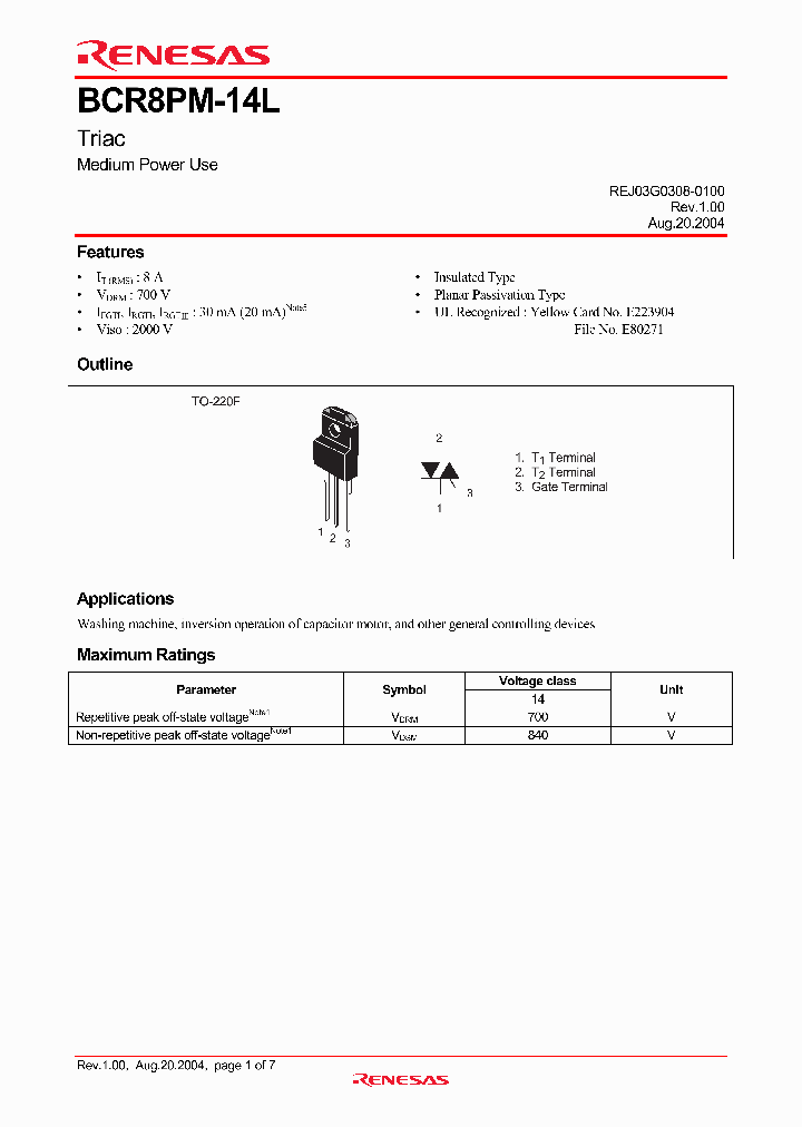 BCR8PM-14LA-A8_4287964.PDF Datasheet