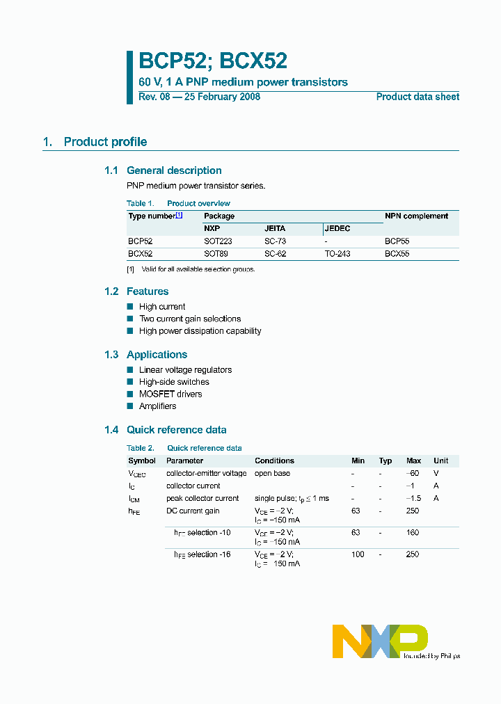 BCX52_4604565.PDF Datasheet