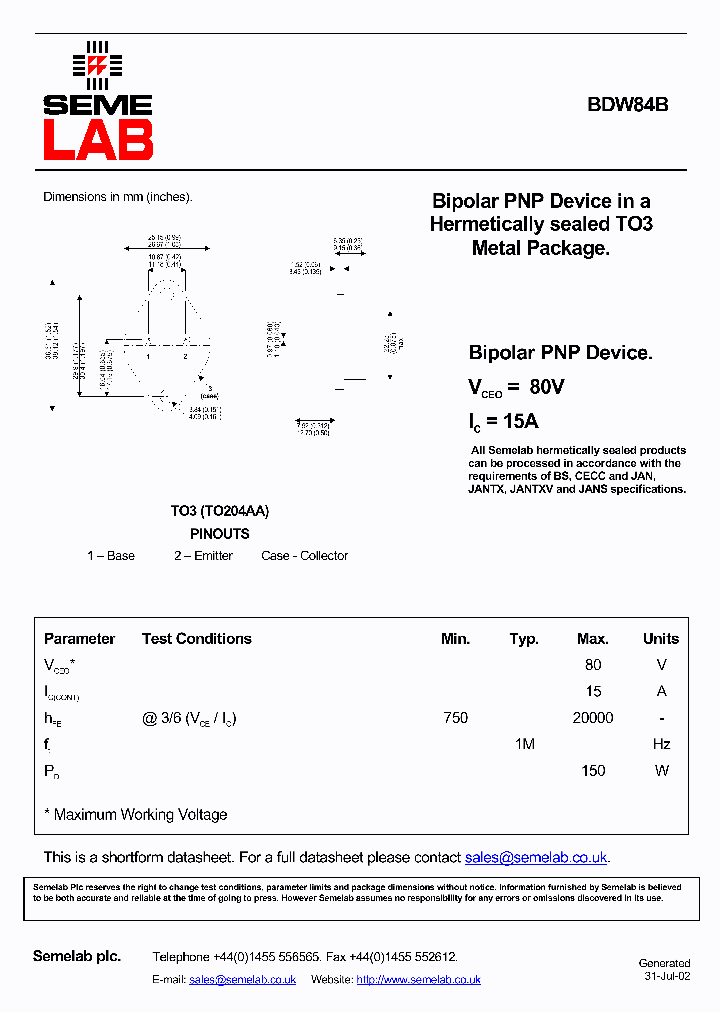 BDW84B_4345534.PDF Datasheet