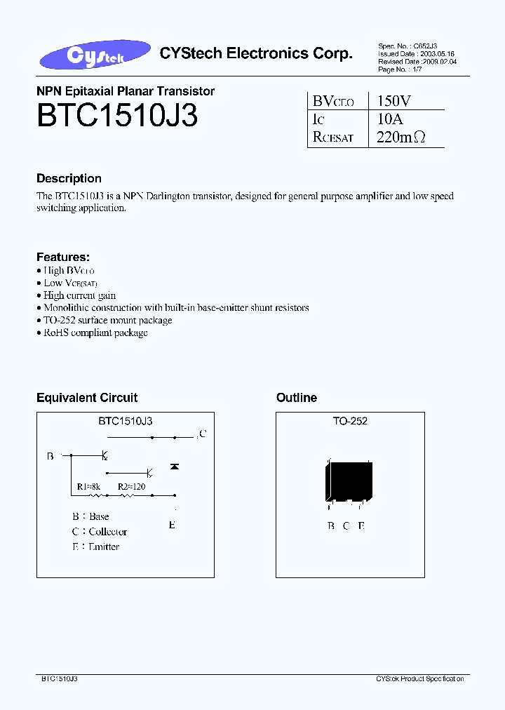 BTC1510J309_4522234.PDF Datasheet