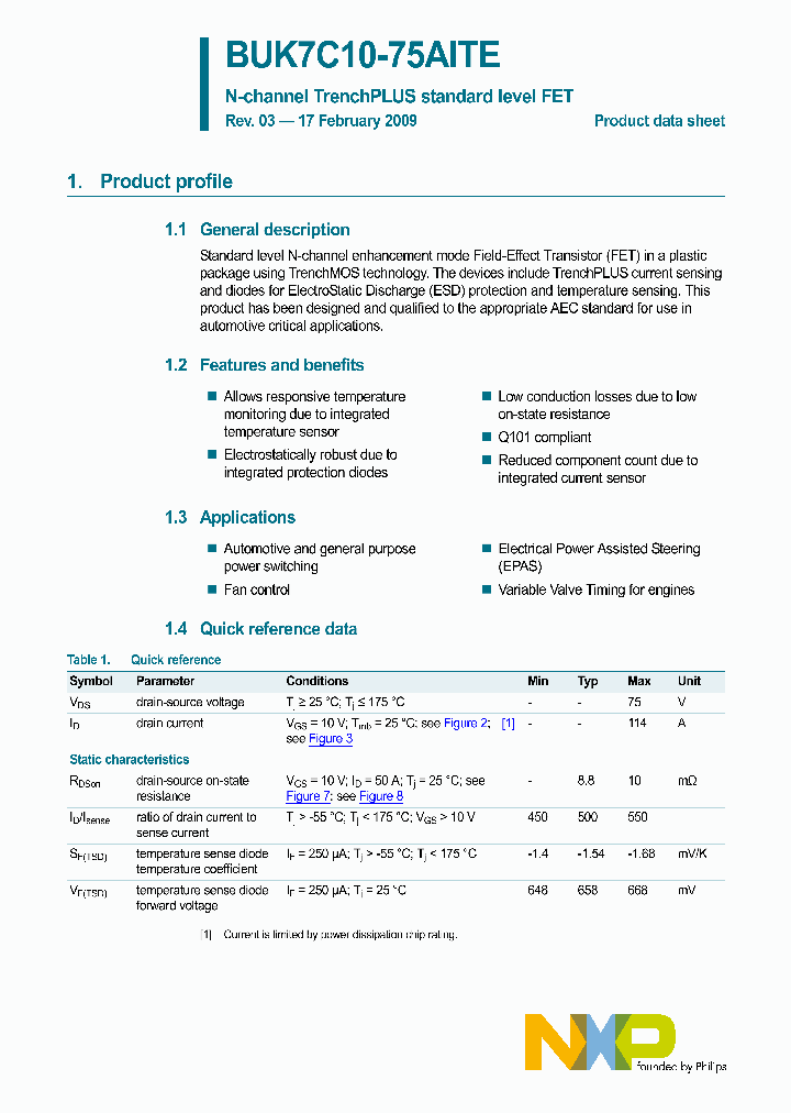 BUK7C10-75AITE_4589709.PDF Datasheet